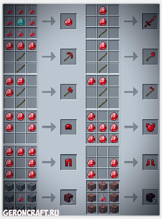 Мод на рубины. Мод на инструменты и оружие. Крафт алмаза в МАЙНКРАФТЕ. Майнкрафт Рубиновые вещи.